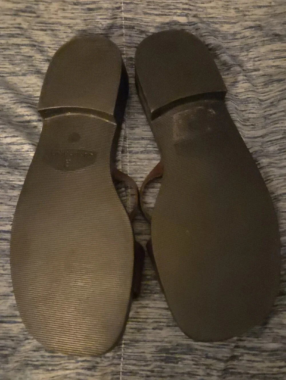 Vintage Etienne Aigner Brown Leather Slide Sandals Gold Logo Women's Size 7